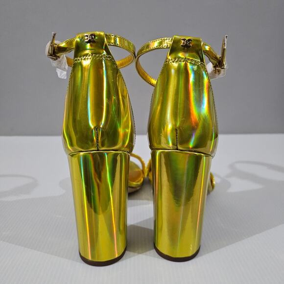 Sam Edelman Yaro Block Heel Sandal Womens 11 Metallic Gold Evening Wedding Party - Picture 10 of 14